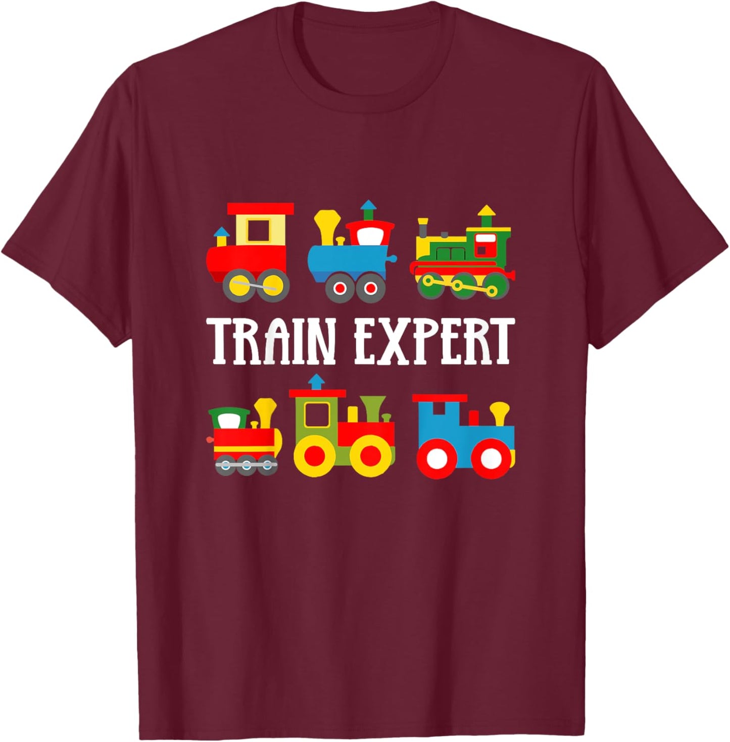 Trains Funny Boys Train Expert Kids T-Shirt - T-Shirt | Maroon