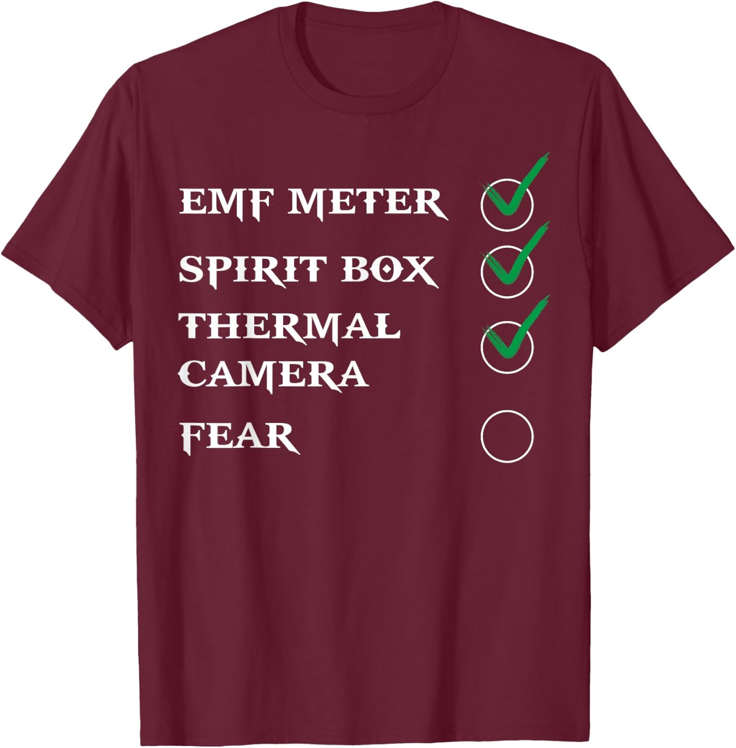 Phasmophobia - Ghost Hunter - Paranormal Investigators T-Shirt - T-Shirt | Maroon