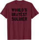 World's Okayest Soldier T-Shirt - T-Shirt | Maroon