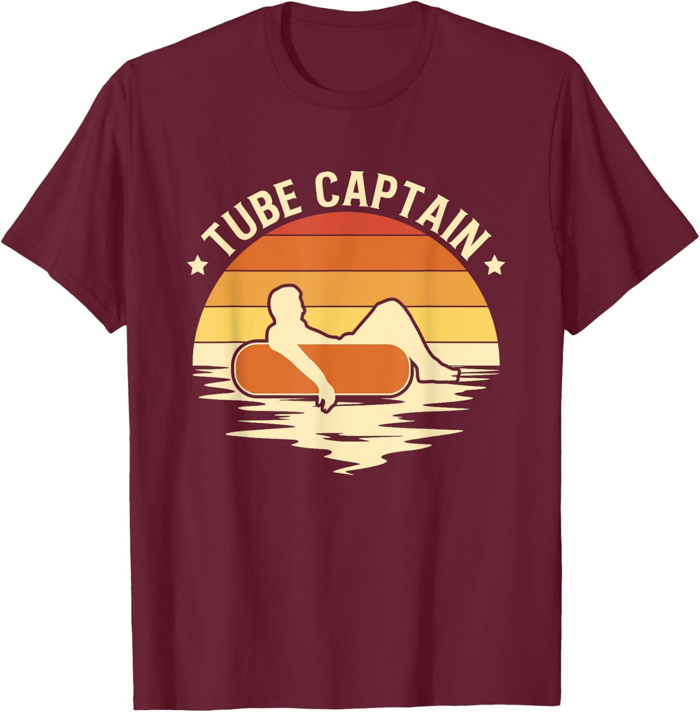 Tube Captain River Tubing Floating T-Shirt - T-Shirt | Maroon