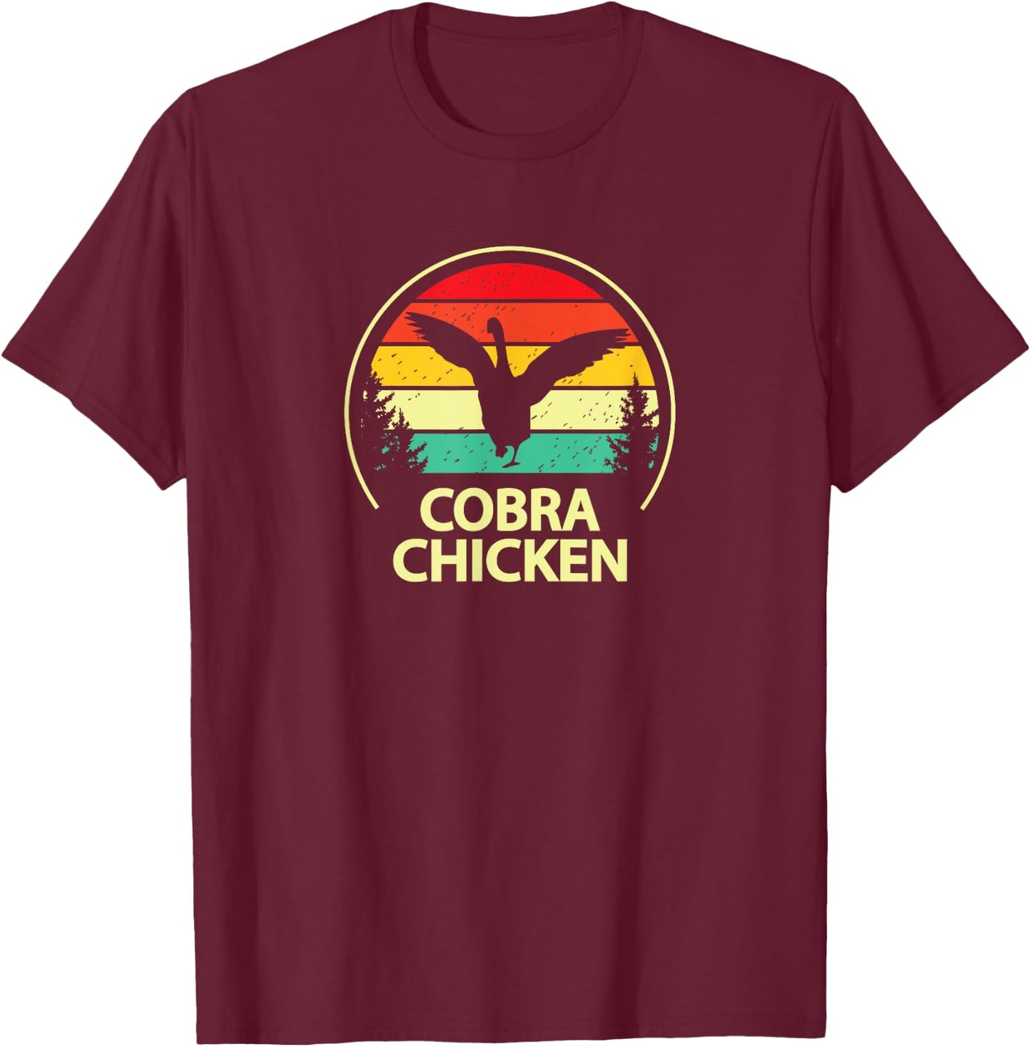 Funny Retro Vintage Cobra Chicken Goose Lover T-Shirt - T-Shirt | Maroon