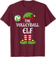 Volleyball Elf Family Matching Group Christmas Sporty T-Shirt - T-Shirt | Maroon