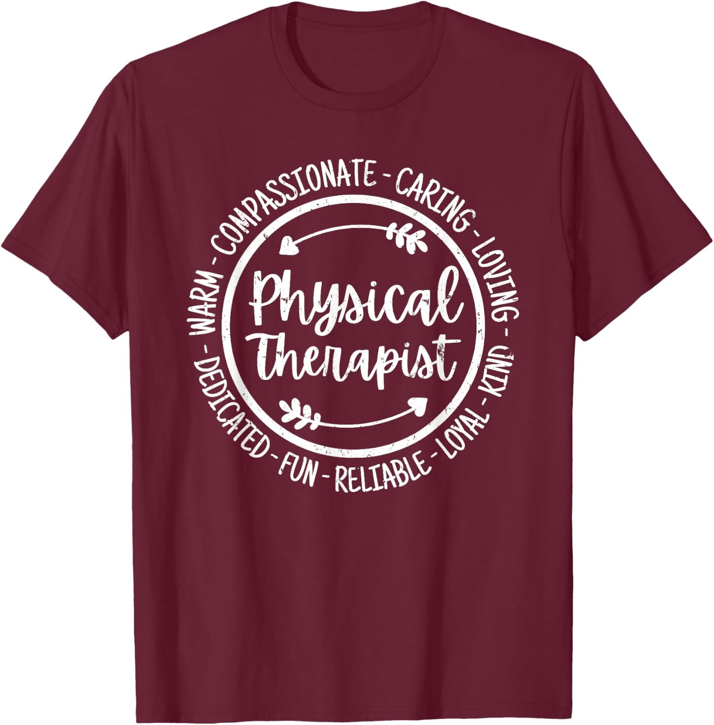 Physical Therapist PT Physical Therapy Physiotherapy Vintage T-Shirt - T-Shirt | Maroon