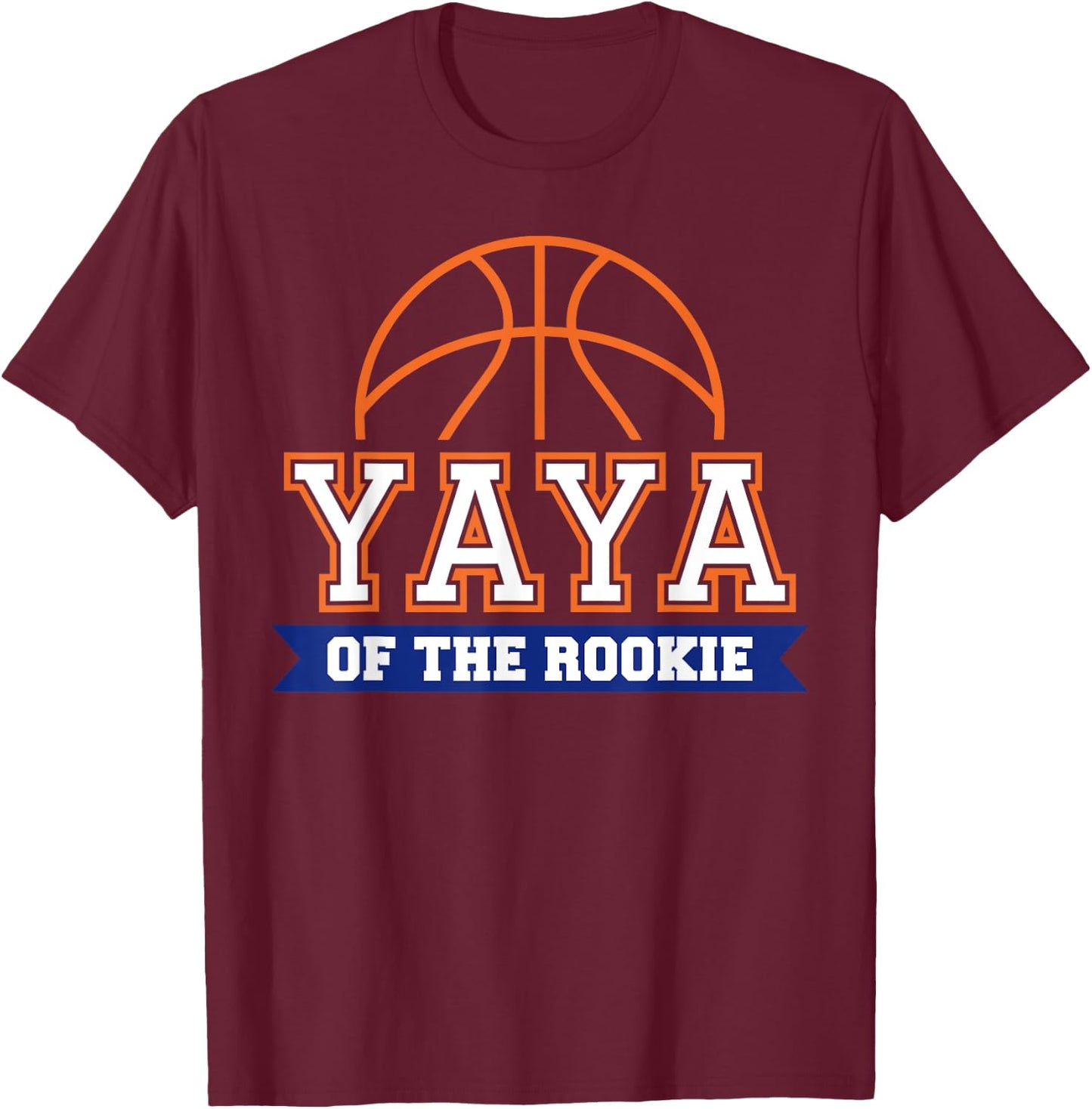 Yaya of Rookie 1st Birthday Basketball Theme Matching Party T-Shirt - T-Shirt | Maroon
