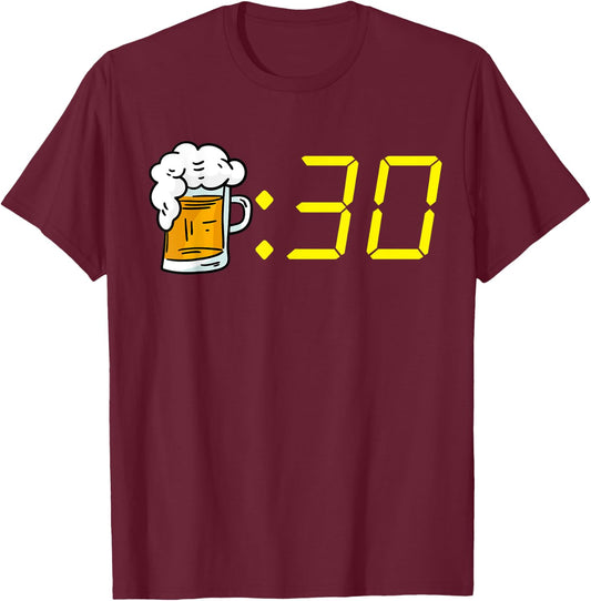 Beer 30 Funny Beer Time For Beer Drinking Men's Beer 30 T-Shirt - T-Shirt | Maroon