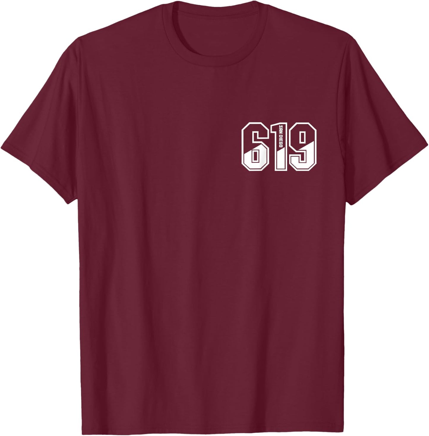 619 Area Code Pride Vintage San Diego California T-Shirt - T-Shirt | Maroon