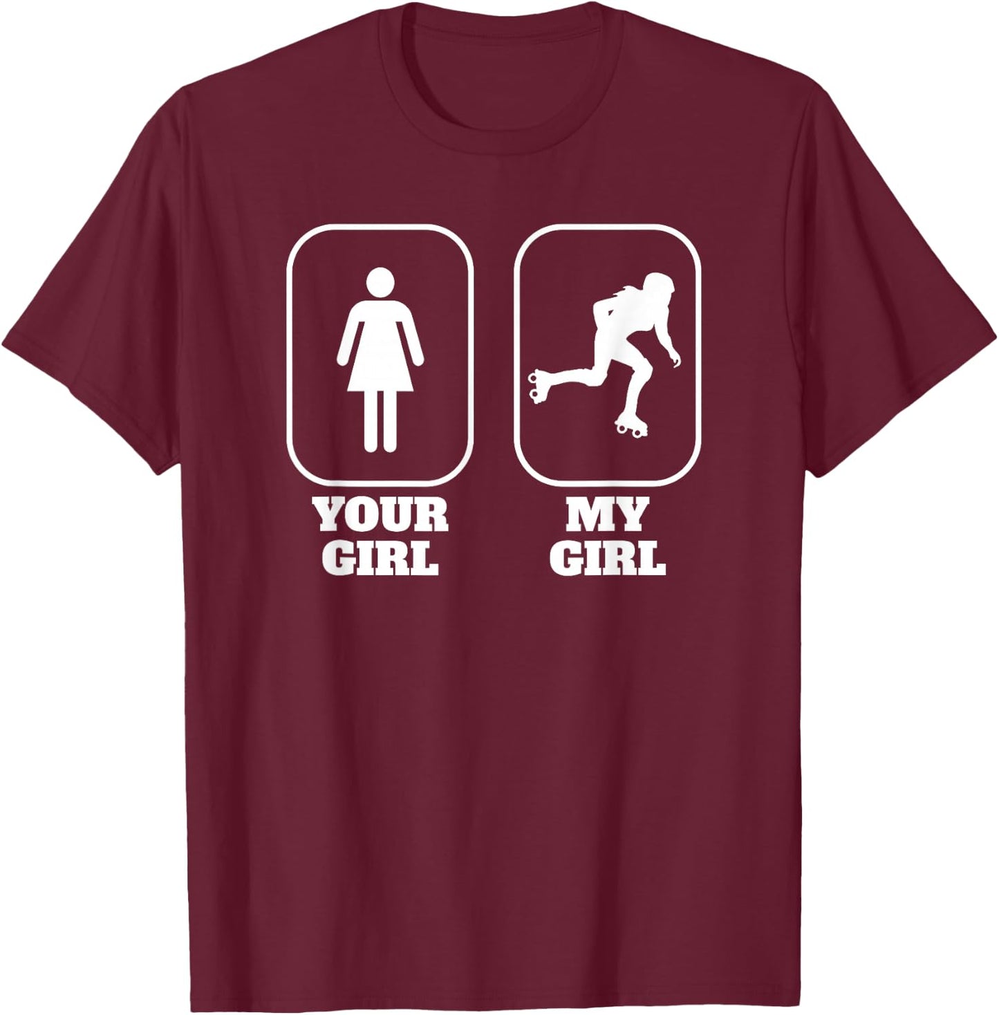 Roller Derby Girlfriend Boyfriend T-Shirt - T-Shirt | Maroon