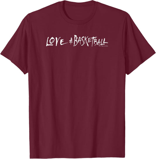 WB100 Love & Basketball Split Court Basketball Fine Art Logo T-Shirt - T-Shirt | Maroon
