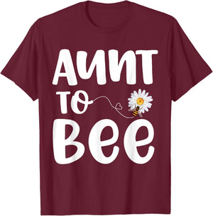 Pregnancy Announcement Aunt To Bee Gender Reveal Baby Shower T-Shirt - T-Shirt | Maroon