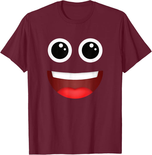 Funny Group Costume Halloween Team Outfit Poop Emoticon T-Shirt - T-Shirt | Maroon