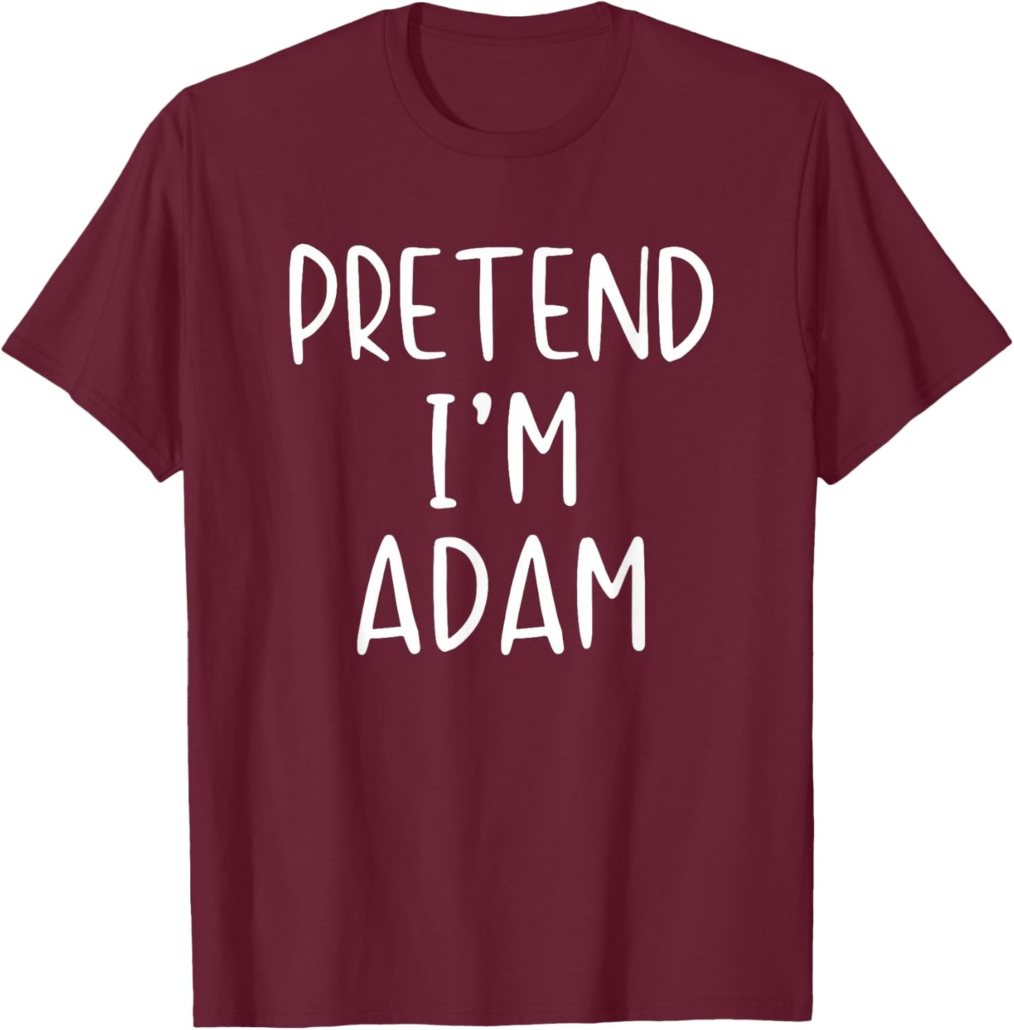 Pretend Adam Costume Halloween Bible Lazy Easy T-Shirt - T-Shirt | Maroon