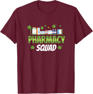 Pharmacy Squad St Patricks Day St Paddys Day T-Shirt - T-Shirt | Maroon