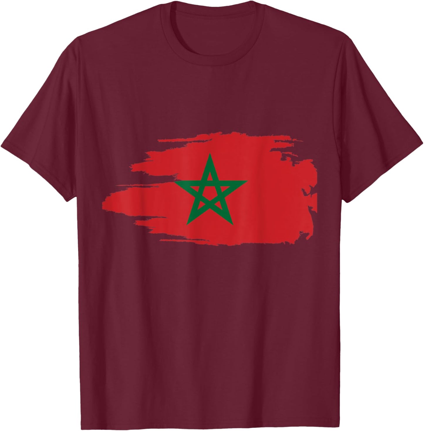 Morocco Moroccan Flag Soccer Football Lover T-Shirt - T-Shirt | Maroon