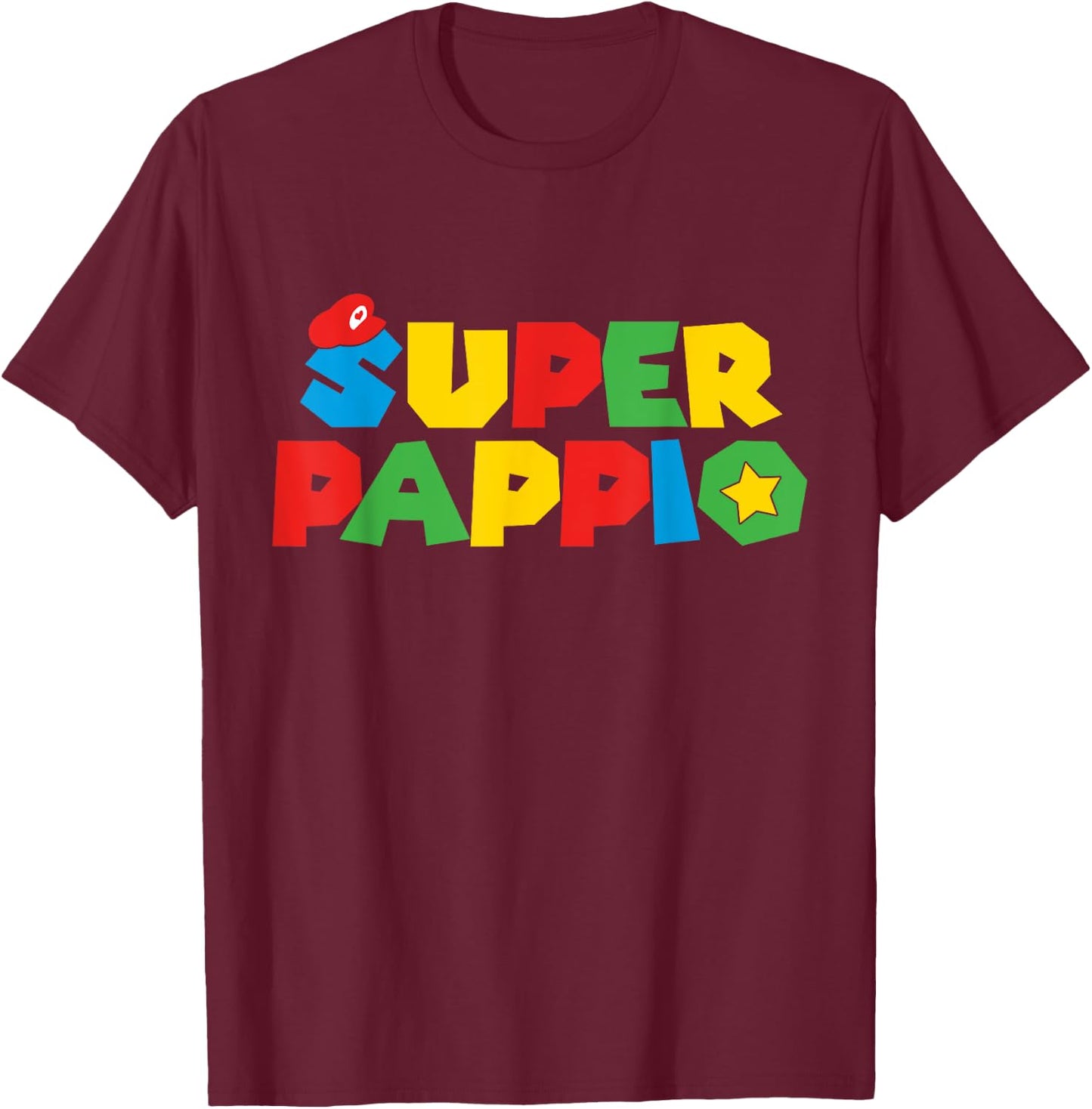 Gaming King Papa: Lighthearted Granddad Family Match Attire T-Shirt - T-Shirt | Maroon