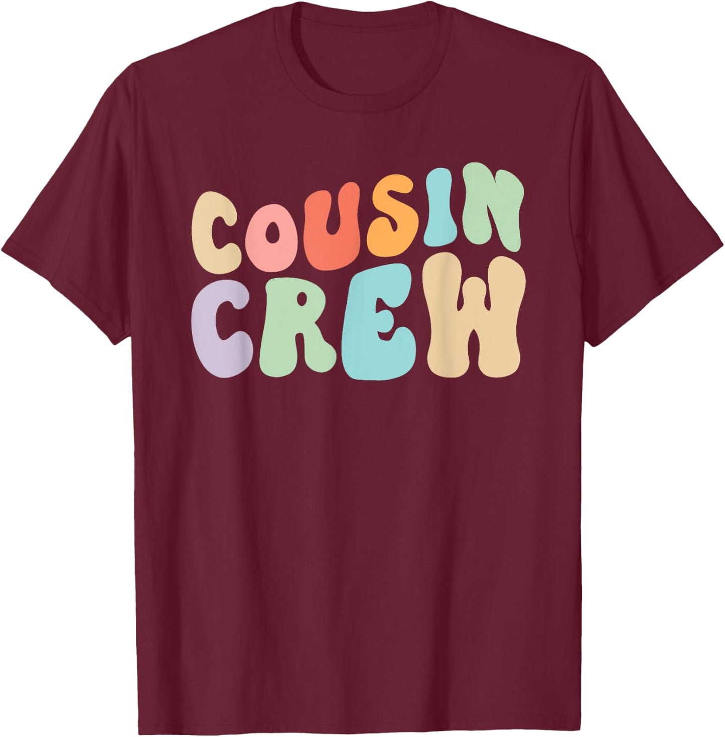 Vintage Cousin Crew Groovy Retro Design Family Matching Cool T-Shirt - T-Shirt | Maroon
