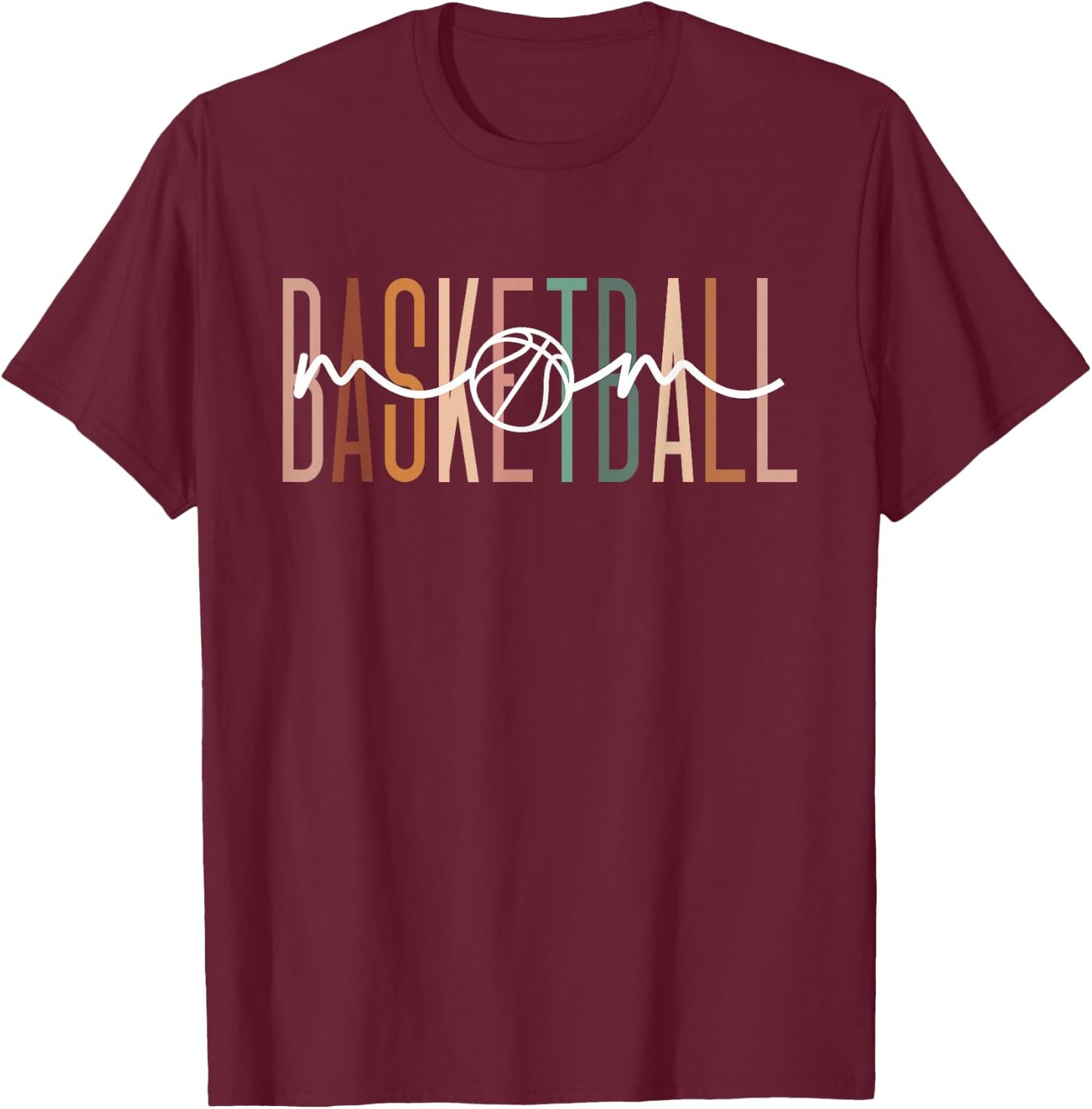 Basketball Mom Basketball Mama Cute Mom Life Basketball T-Shirt - T-Shirt | Maroon