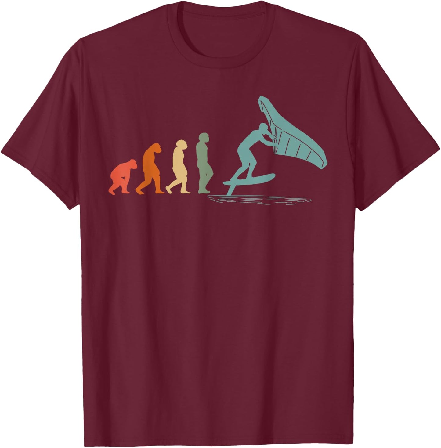 Wingfoil-Surfer Wingfoiling-Board Vintage Wing-Foiling T-Shirt - T-Shirt | Maroon