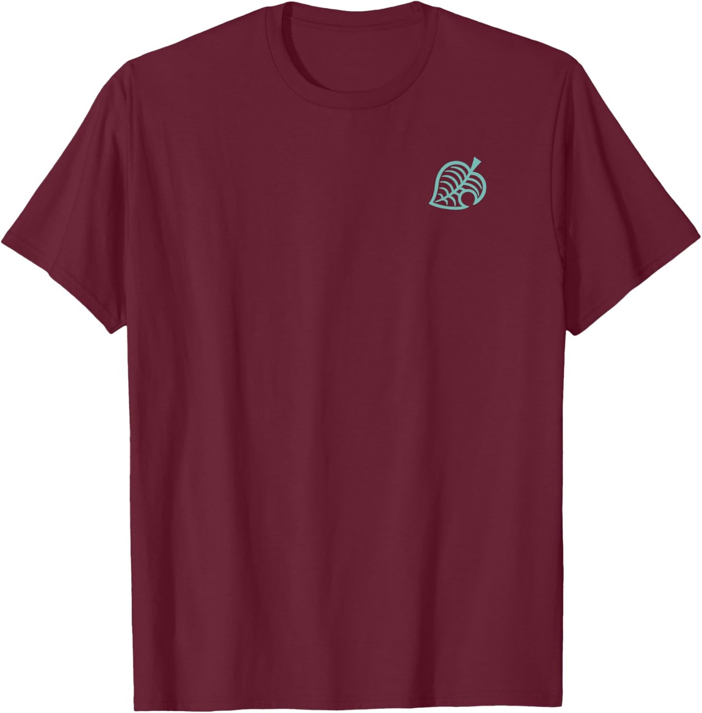 Animal Crossing: New Horizons Leafy Line Faux Pocket Logo T-Shirt - T-Shirt | Maroon