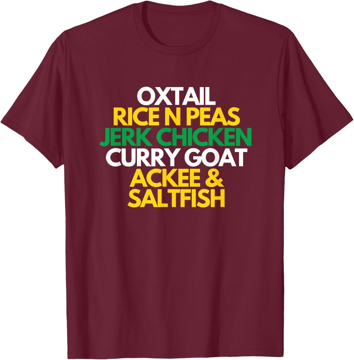 Jamaica Food Pride Jamaican Flag Funny Caribbean DNA T-Shirt - T-Shirt | Maroon