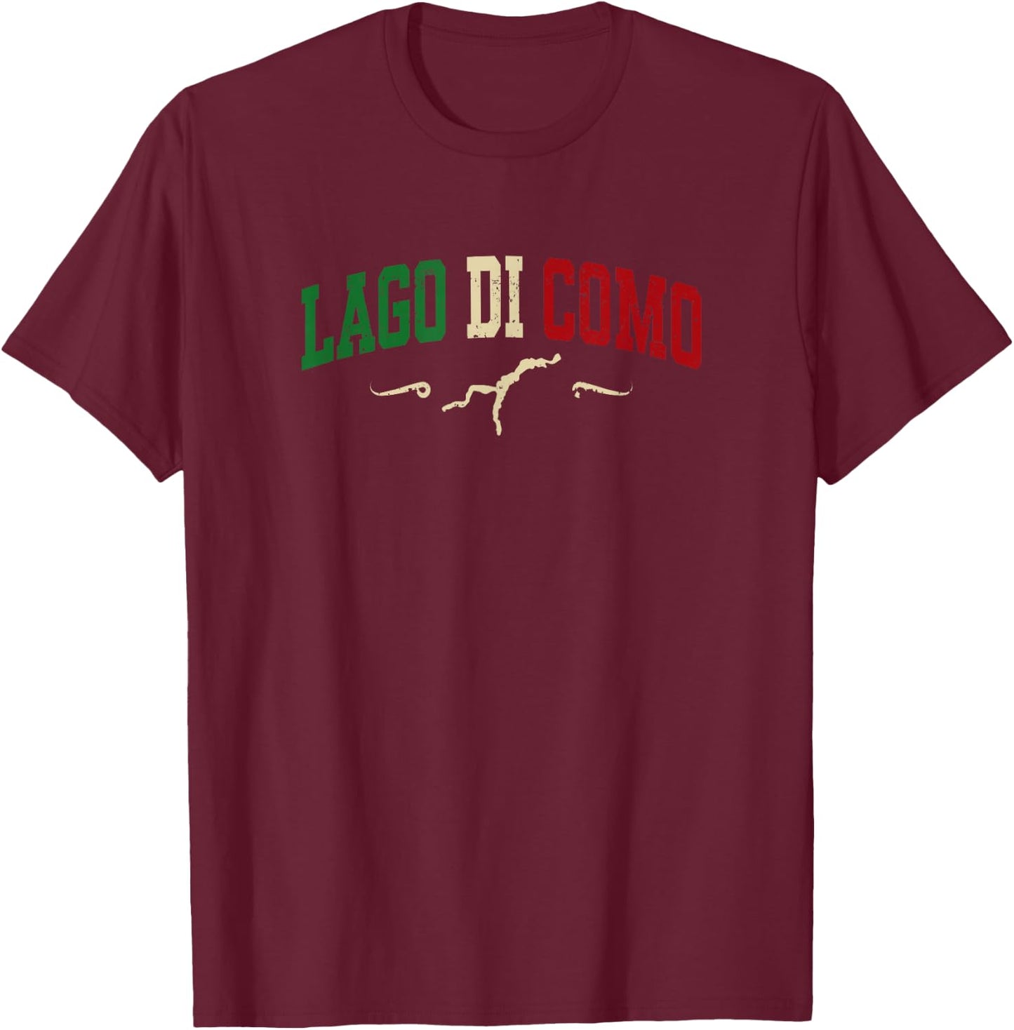 Lake Como Lake Como Italy Holiday Souvenir T-Shirt - T-Shirt | Maroon