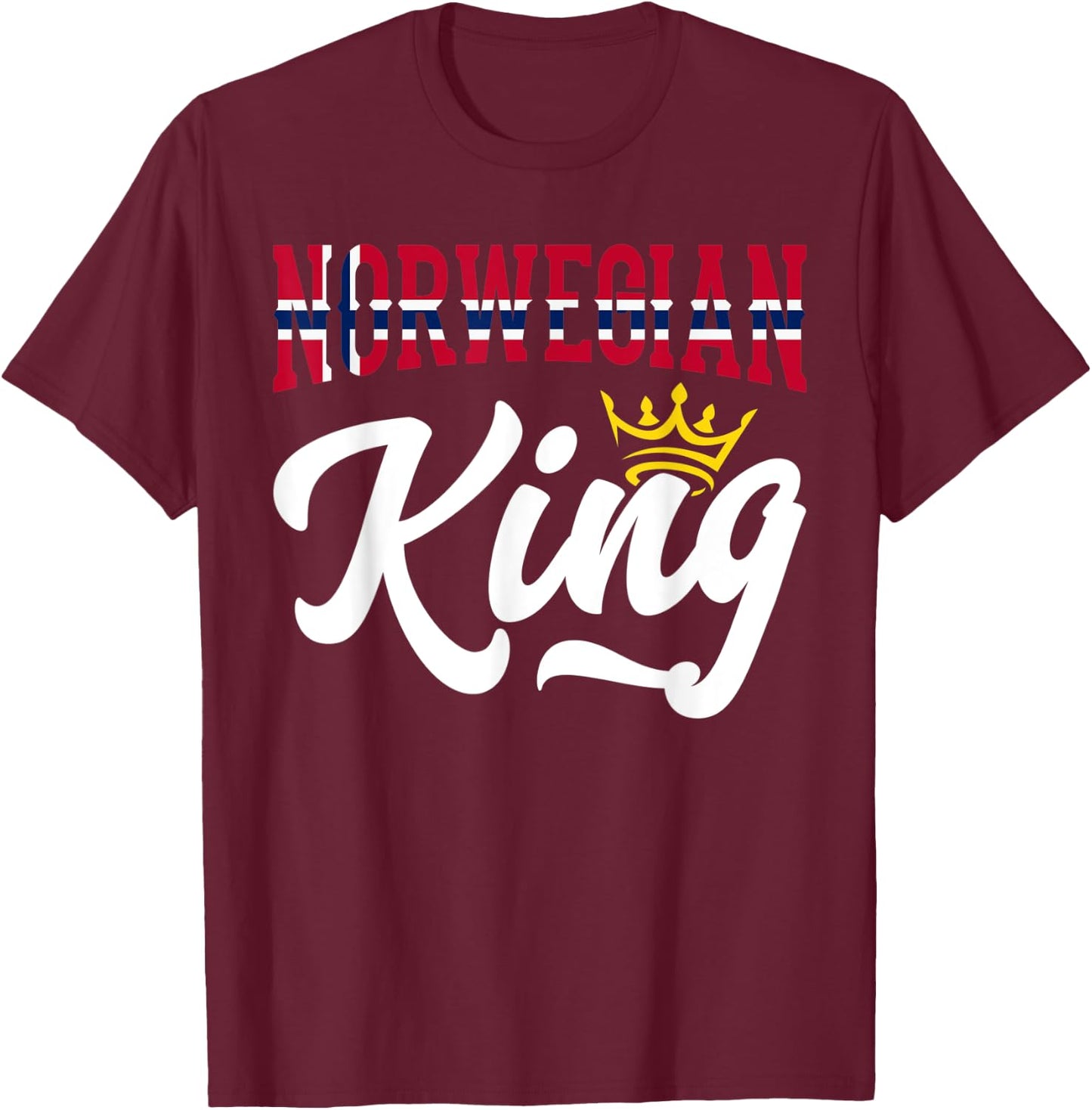Norwegian King Norway Norwegian Norway Flag T-Shirt - T-Shirt | Maroon