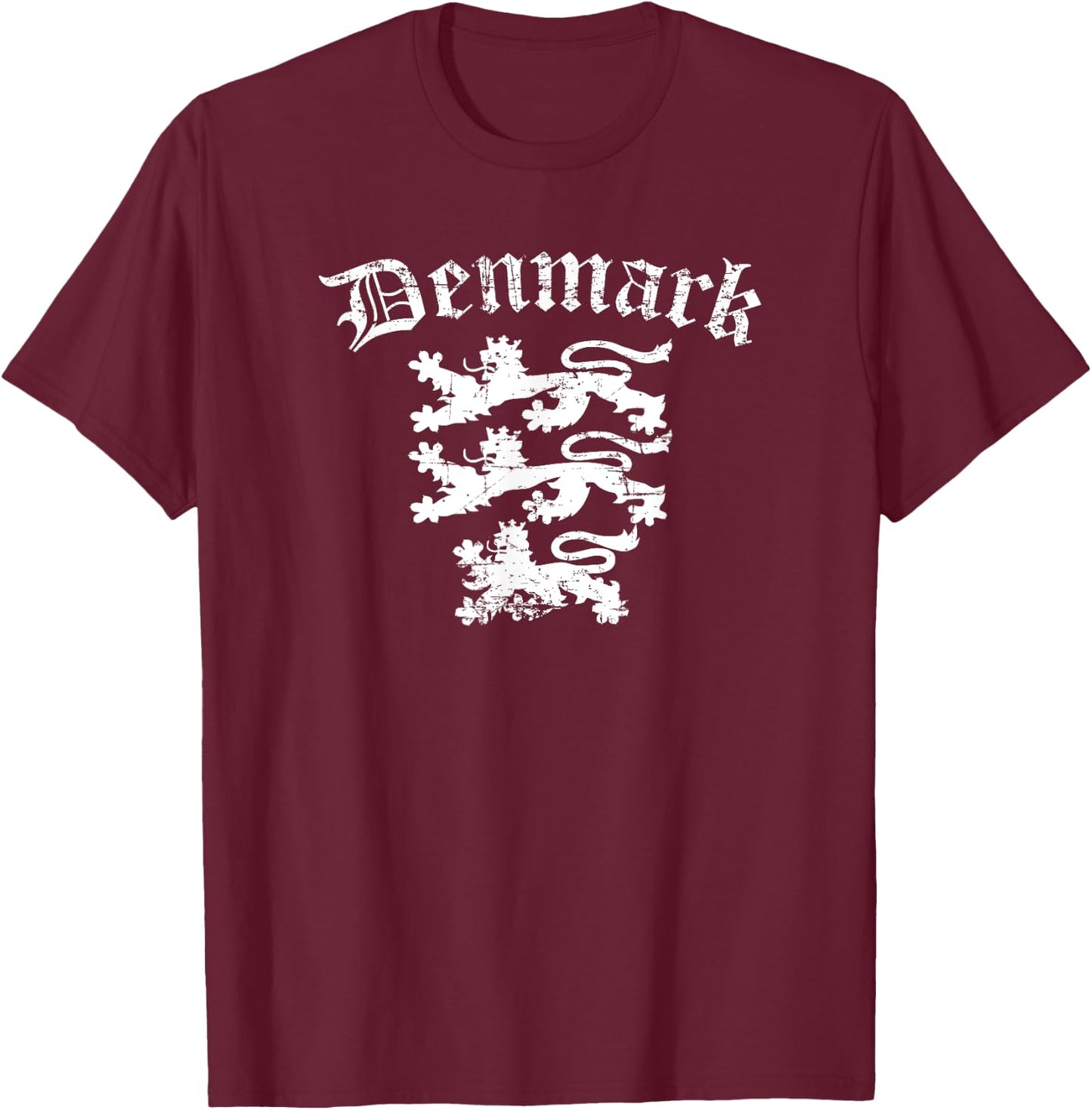 Denmark Lion Symbol Danish Pride T-Shirt - T-Shirt | Maroon