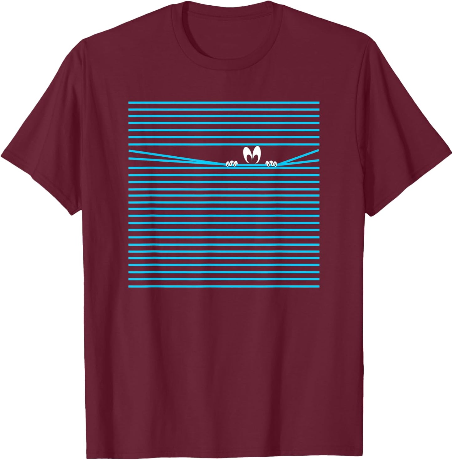 Eyes watching through blinds funny T-Shirt - T-Shirt | Maroon