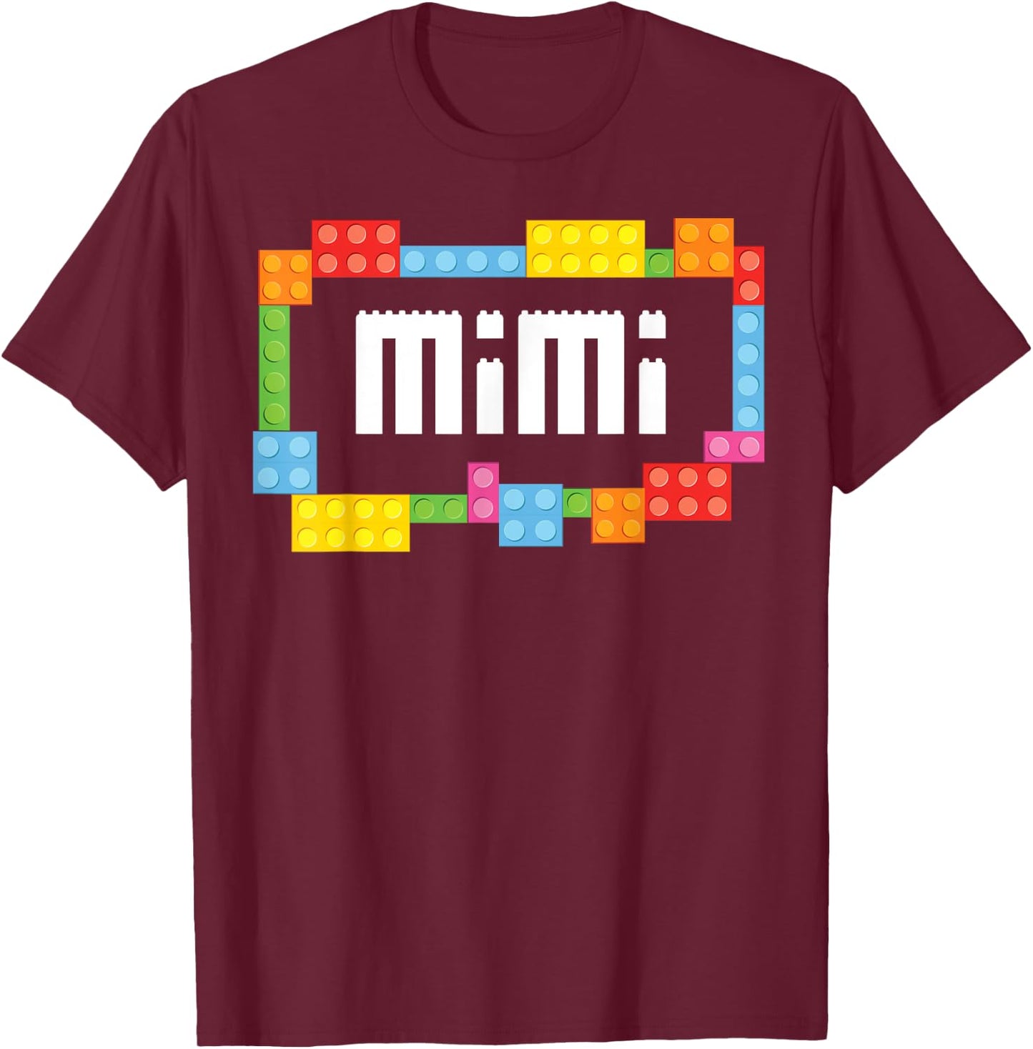 Master builder Mimi Bricks Blocks Building Family Set T-Shirt - T-Shirt | Maroon