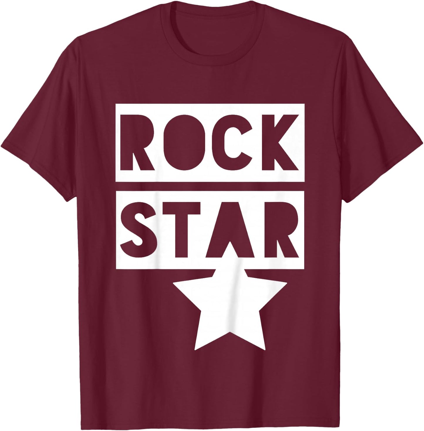 Rock Star. Monochrome Kids For Rock 'n' Roll Boys & Girls T-Shirt - T-Shirt | Maroon