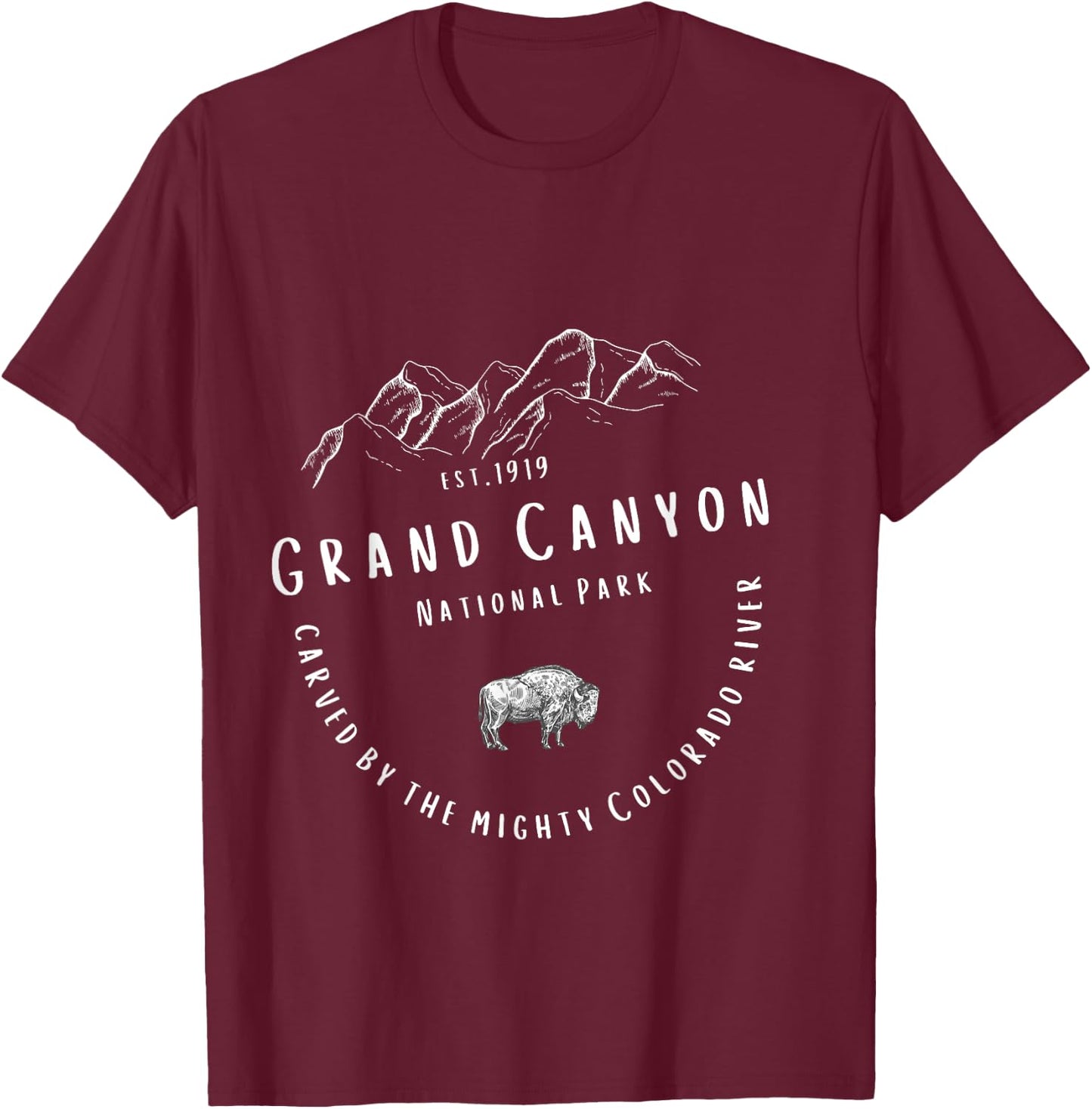 Grand Canyon National Park Arizona Hiking Camping Gift T-Shirt - T-Shirt | Maroon