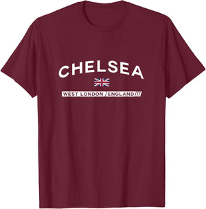 Chelsea Town of West London, England UK T-Shirt - T-Shirt | Maroon