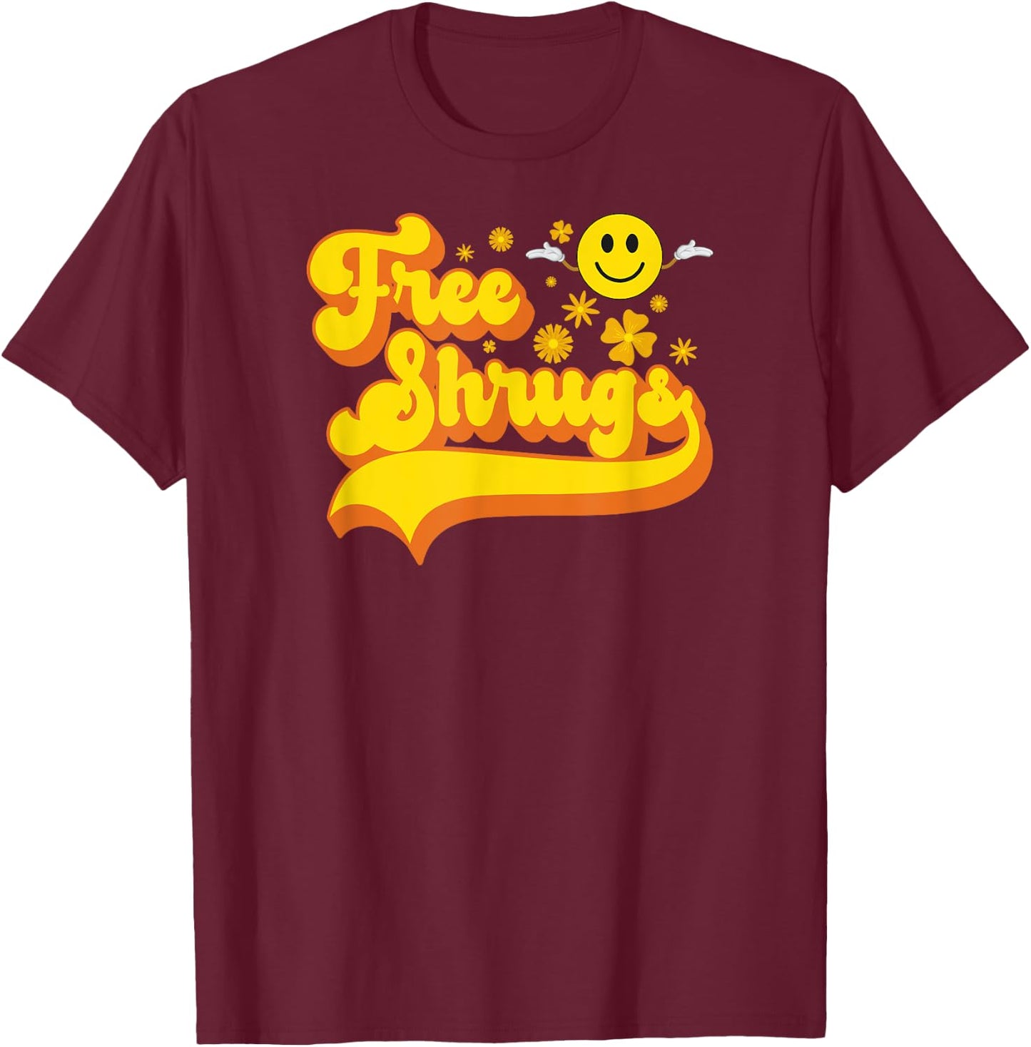 Free Shrugs - Funny Classic Parody T-Shirt - T-Shirt | Maroon