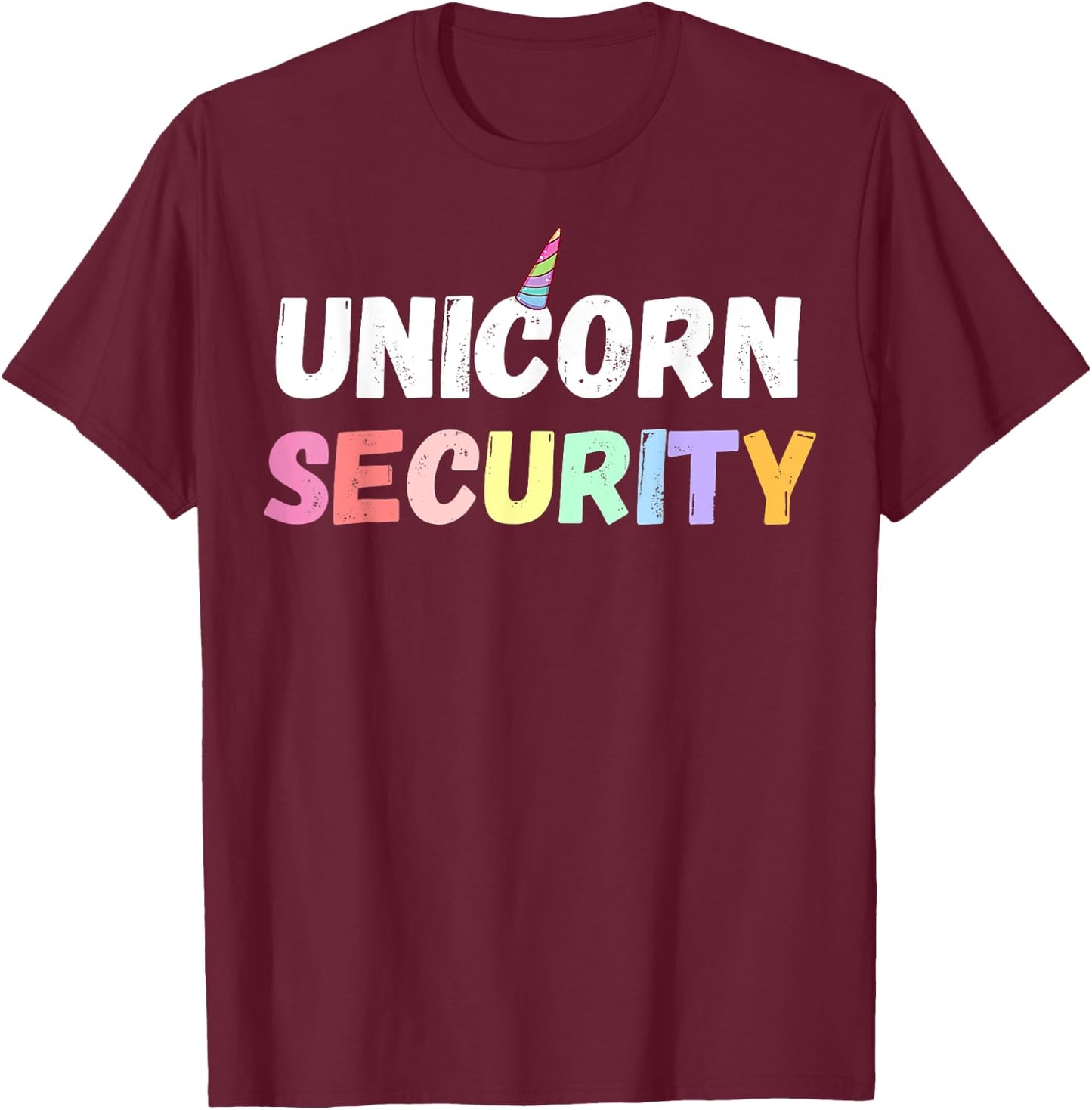 Halloween Mother Daughter Costume Unicorn Security Dad Mom T-Shirt - T-Shirt | Maroon