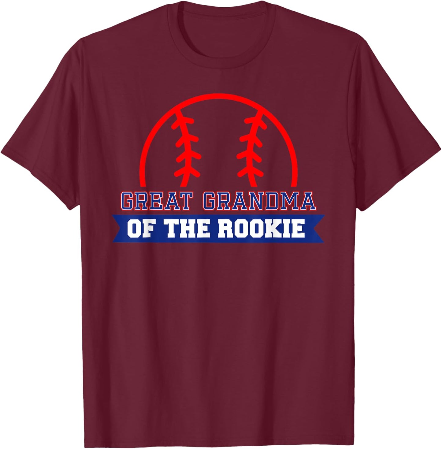 Great Grandma of Rookie 1st Birthday Baseball Theme Matching T-Shirt - T-Shirt | Maroon