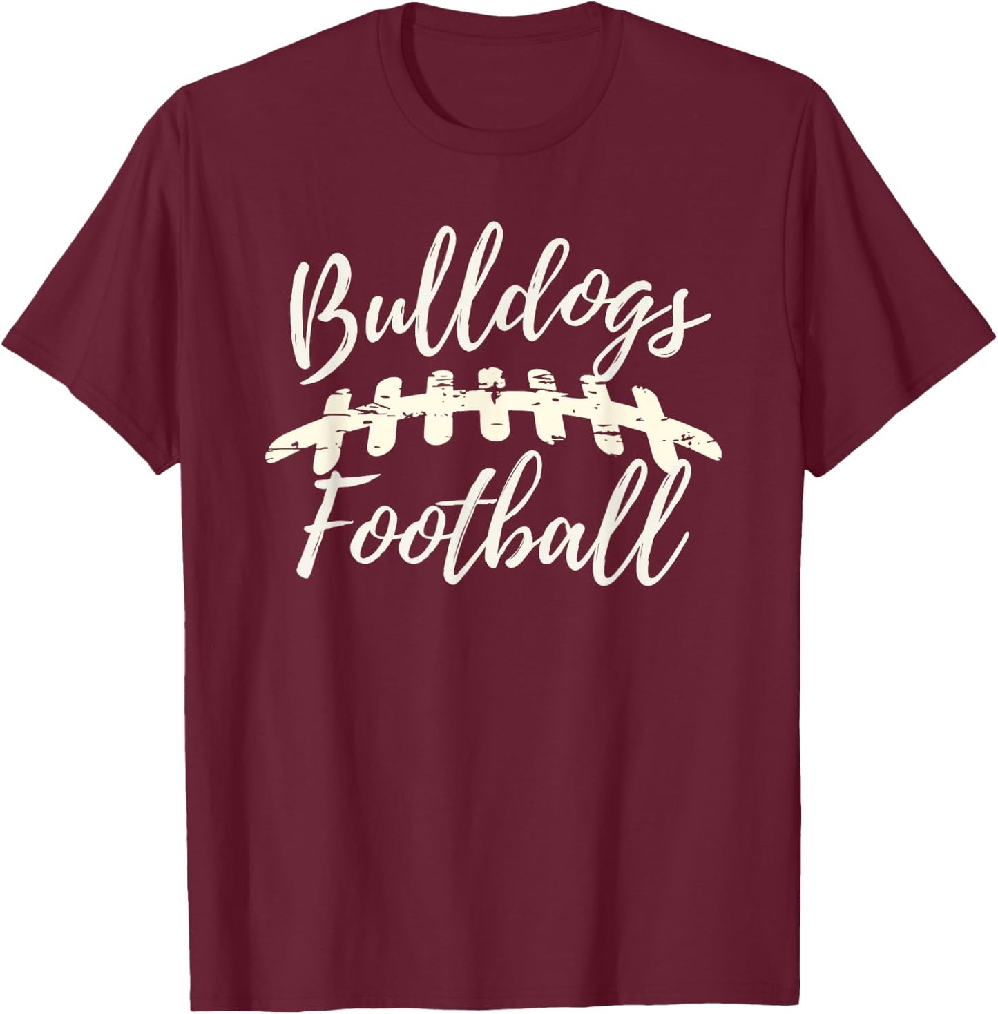 Bulldogs Football School Spirit Team Mascot Game Day Night T-Shirt - T-Shirt | Maroon