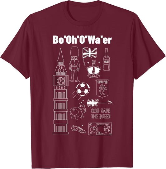 Funny Brit Gifts & British Accent Bottle Of Water T-Shirt - T-Shirt | Maroon
