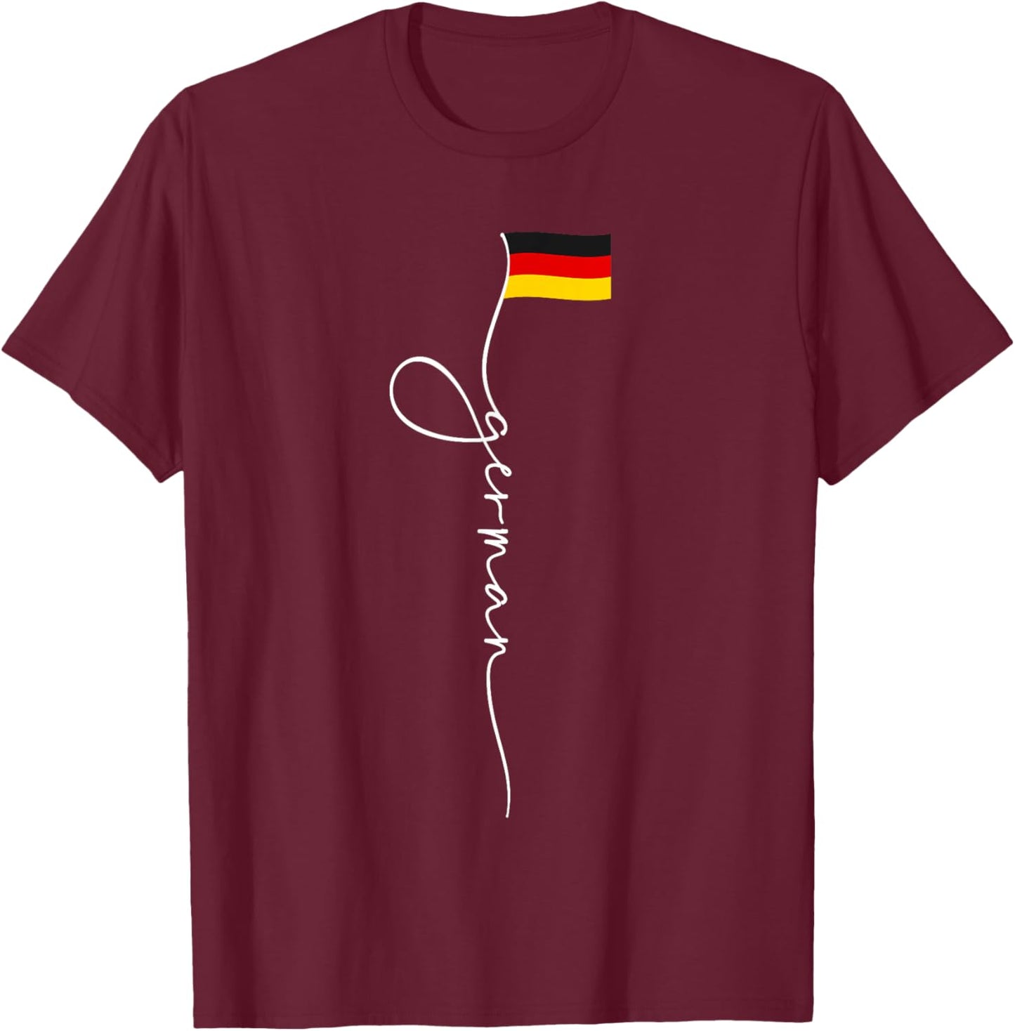 Germany Signature German Flag T-Shirt - T-Shirt | Maroon
