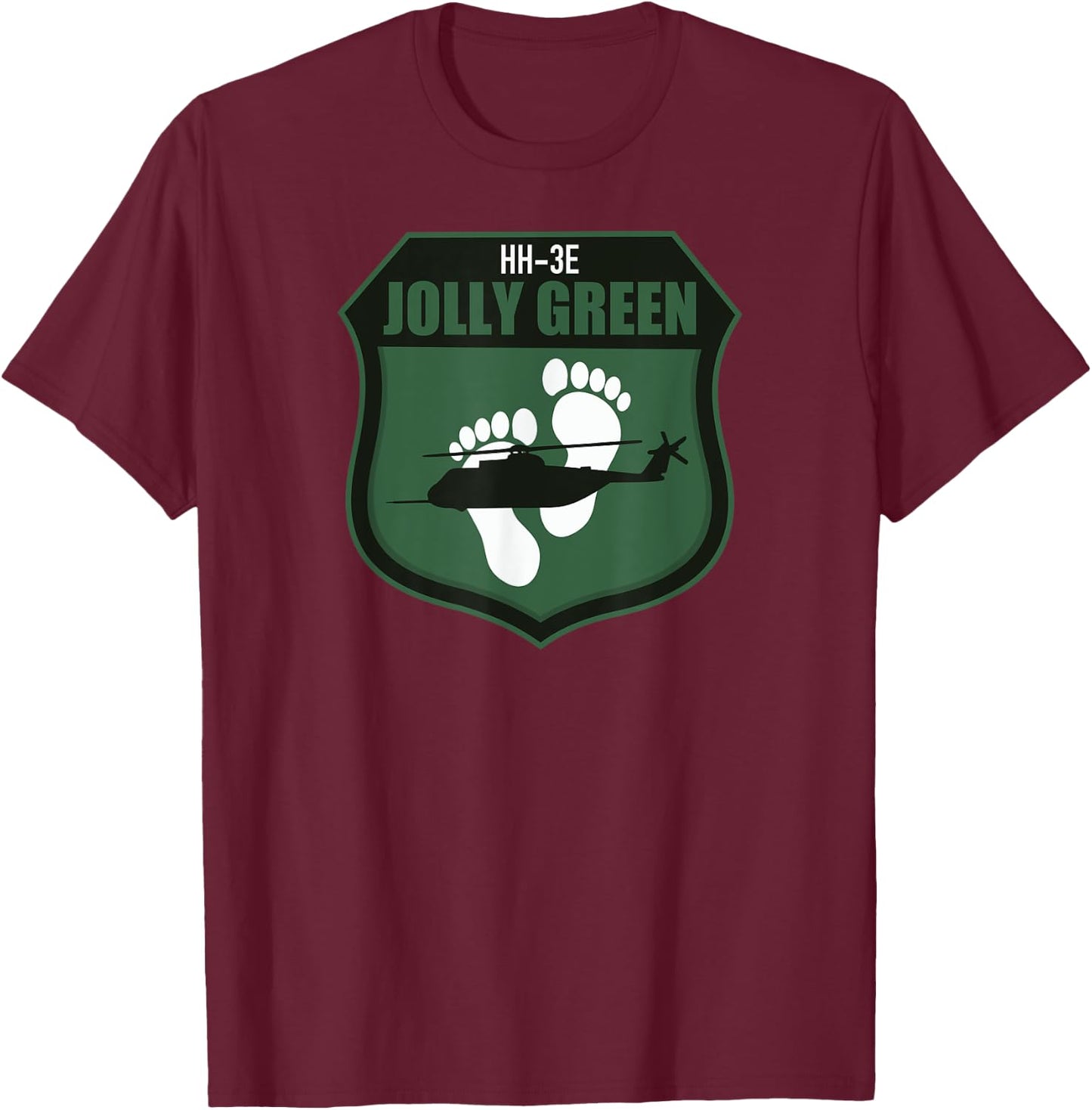 HH-3E Jolly Green T-Shirt - T-Shirt | Maroon