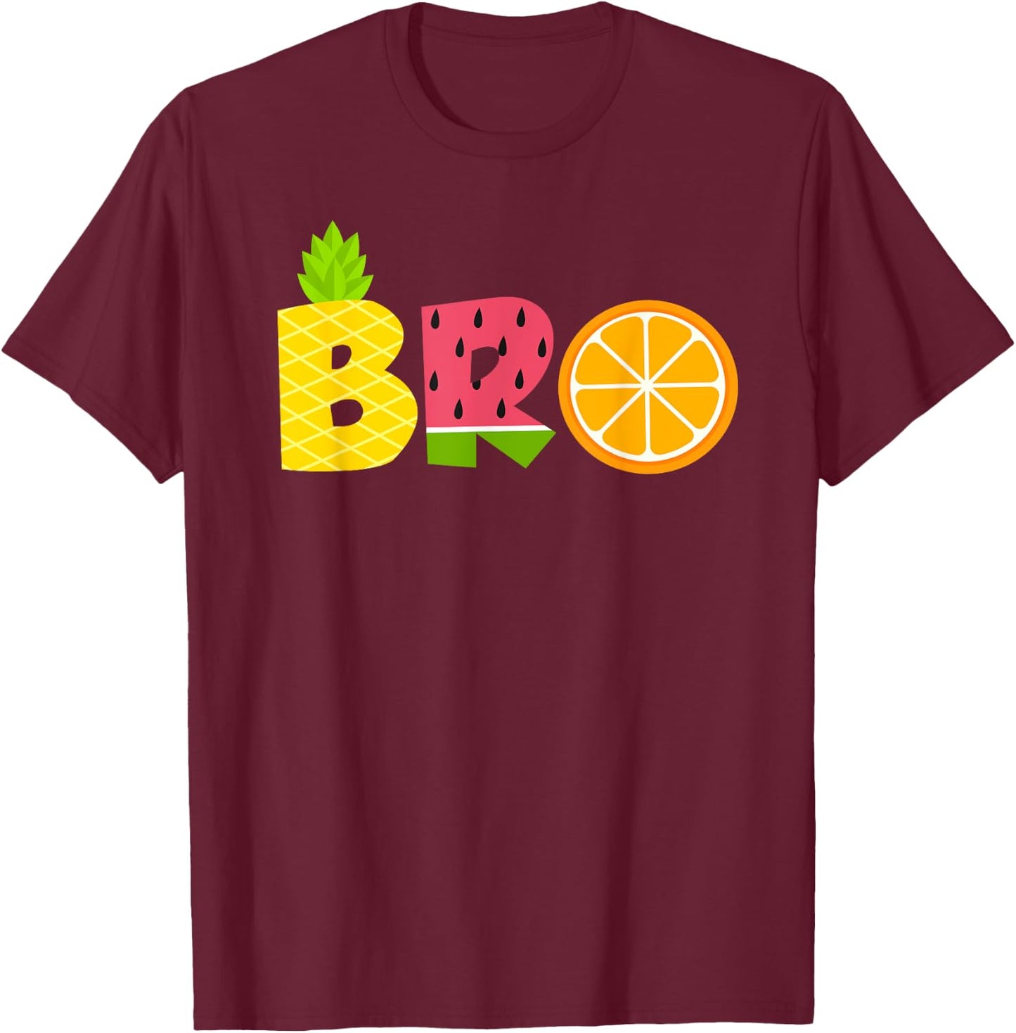 Funny Brother Fruitarian Lover Summer Boys Fruit Slice T-Shirt - T-Shirt | Maroon