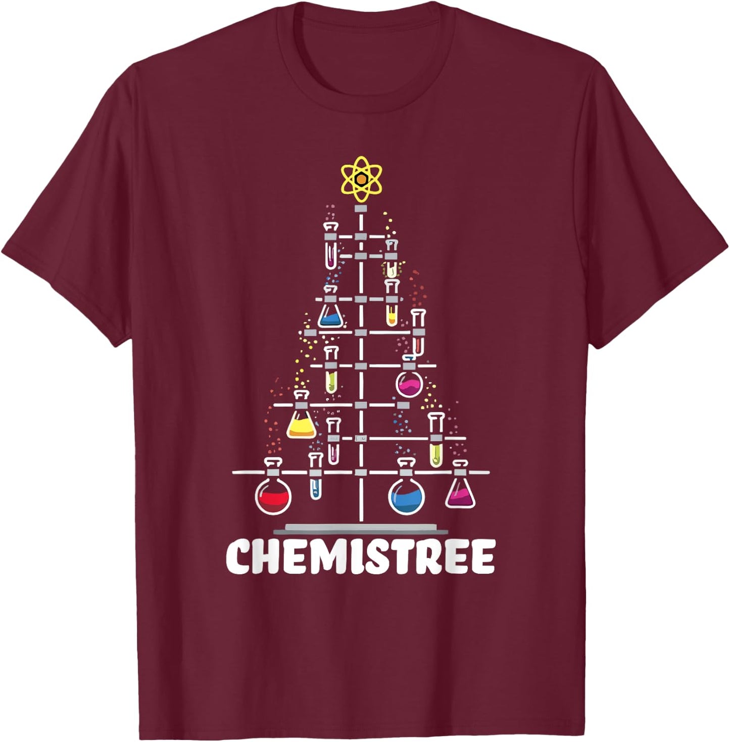Science Christmas Oh Chemist Tree Chemistree Chemistry T-Shirt - T-Shirt | Maroon