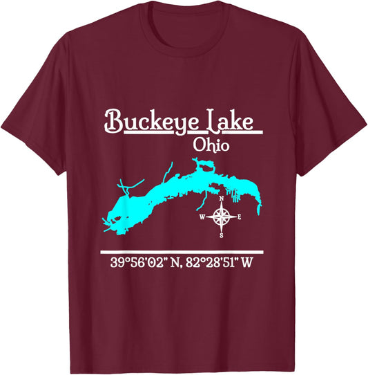 Buckeye Lake - Ohio T-Shirt - T-Shirt | Maroon