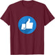 Thumbs Up Like Face Book Icon T-Shirt - T-Shirt | Maroon