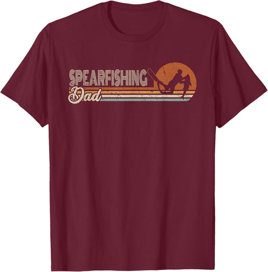 Spearfish Dad Men Father Speardiver Hogfish Spearfishing T-Shirt - T-Shirt | Maroon