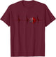 Firefighter EMT Fireman Heartbeat EKG Pulse Fire Logo T-Shirt - T-Shirt | Maroon