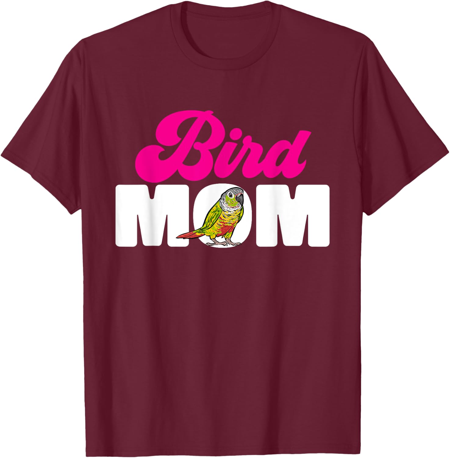 Green Cheek Conure Bird Mom Parrot Bird Conure T-Shirt - T-Shirt | Maroon