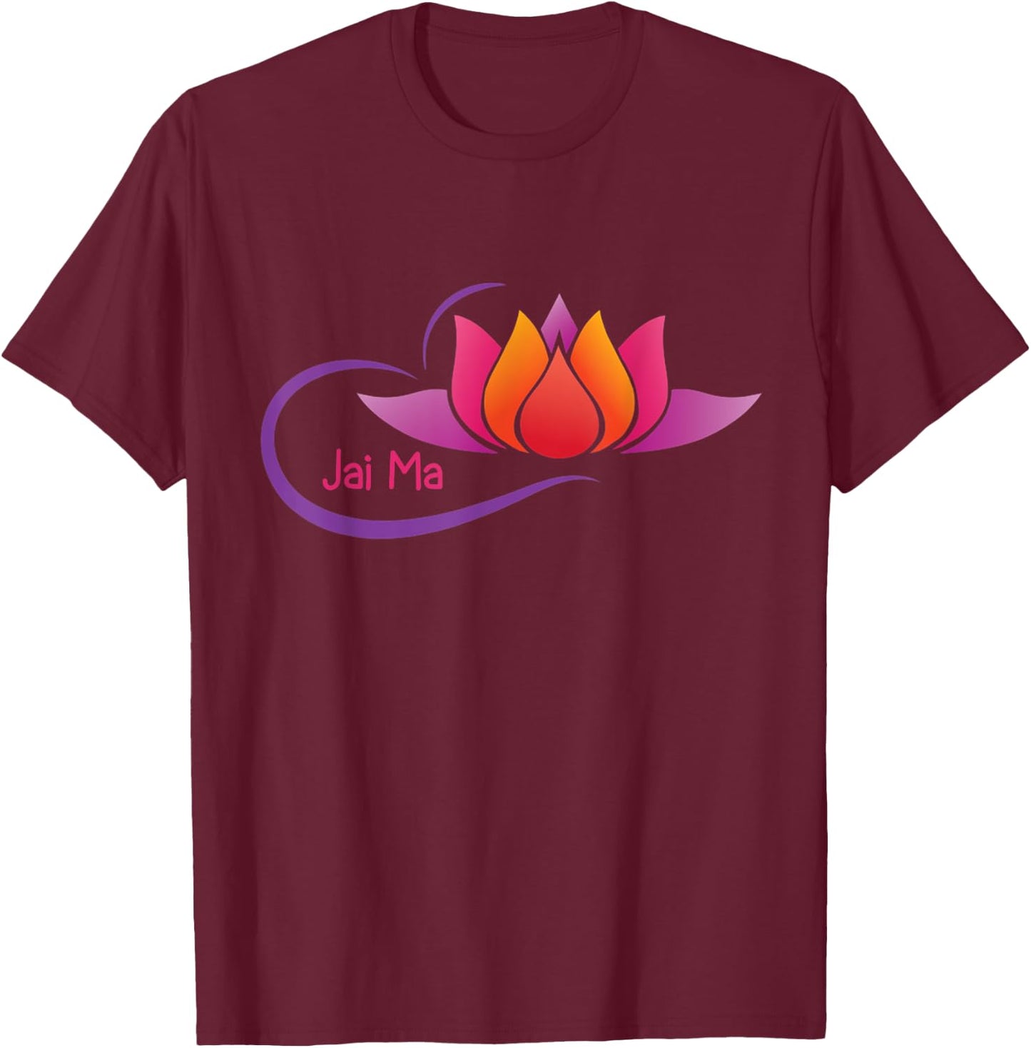Jai Ma Sanskrit Mantra Meditation Yoga T-Shirt - T-Shirt | Maroon