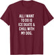 Figure Skating Gifts Girls Women Chill with Dog Ice Skater T-Shirt - T-Shirt | Maroon