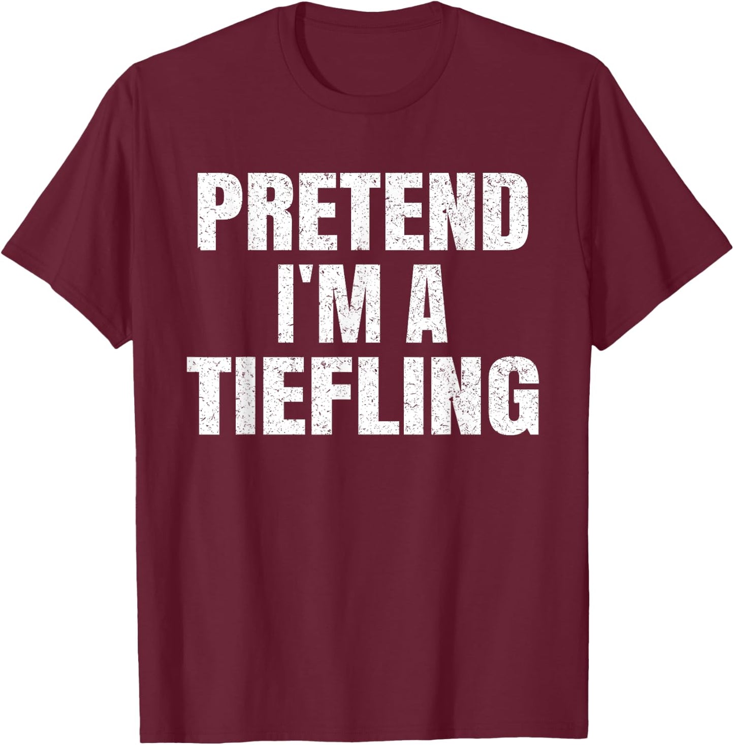 Pretend I'm A Tiefling Easy Halloween Family Group Costume T-Shirt - T-Shirt | Maroon