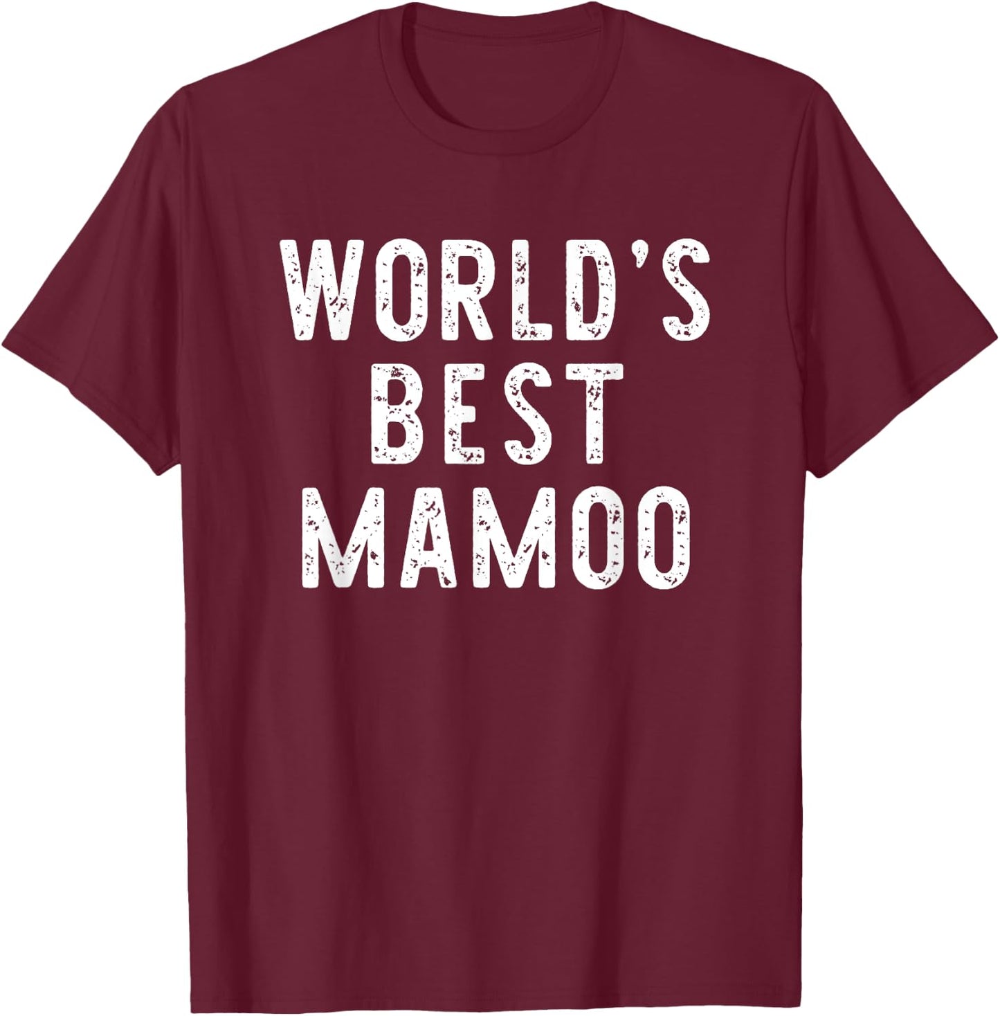 World's Best Mamoo Funny Family T-Shirt - T-Shirt | Maroon