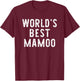 World's Best Mamoo Funny Family T-Shirt - T-Shirt | Maroon